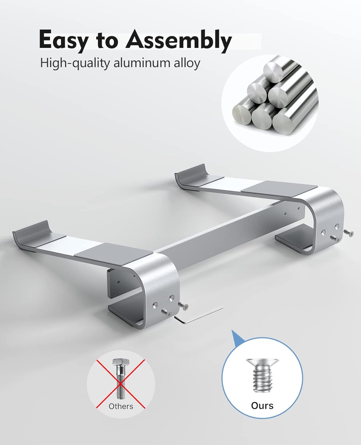 Laptop Stand for Desk,Aluminum Computer Stand for Cooling,Sturdy Stable Ergonomic Laptop Riser Compatible with