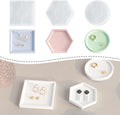 3.2" Small Resin Coaster Molds for Epoxy Resin, Round Square Hexagon Soap Dish Silicone Molds for Art Crafts, Trinket