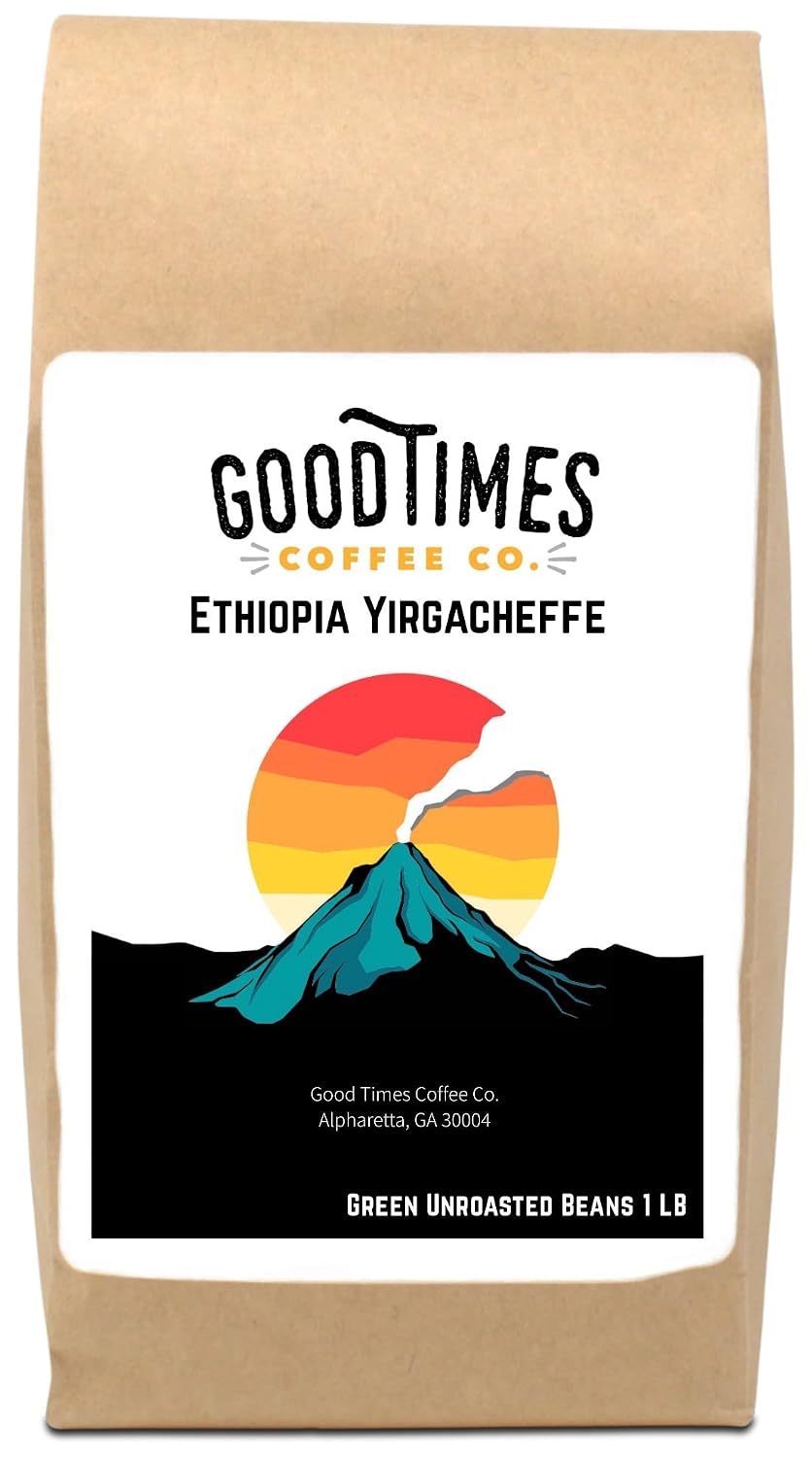 Good Times Coffee Company Green Unroasted Coffee Beans, Ethiopian Yirgacheffe (1 Pound)
