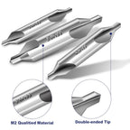 Center Drill Bit Set - M2 High Speed Steel Center Drill, 7pcs 60-Degree Angle Centering Drill Bits Countersink Tools for Lathe Metalworking in Size 1.0 1.5 2.0 2.5 3.0 4.0 5.0