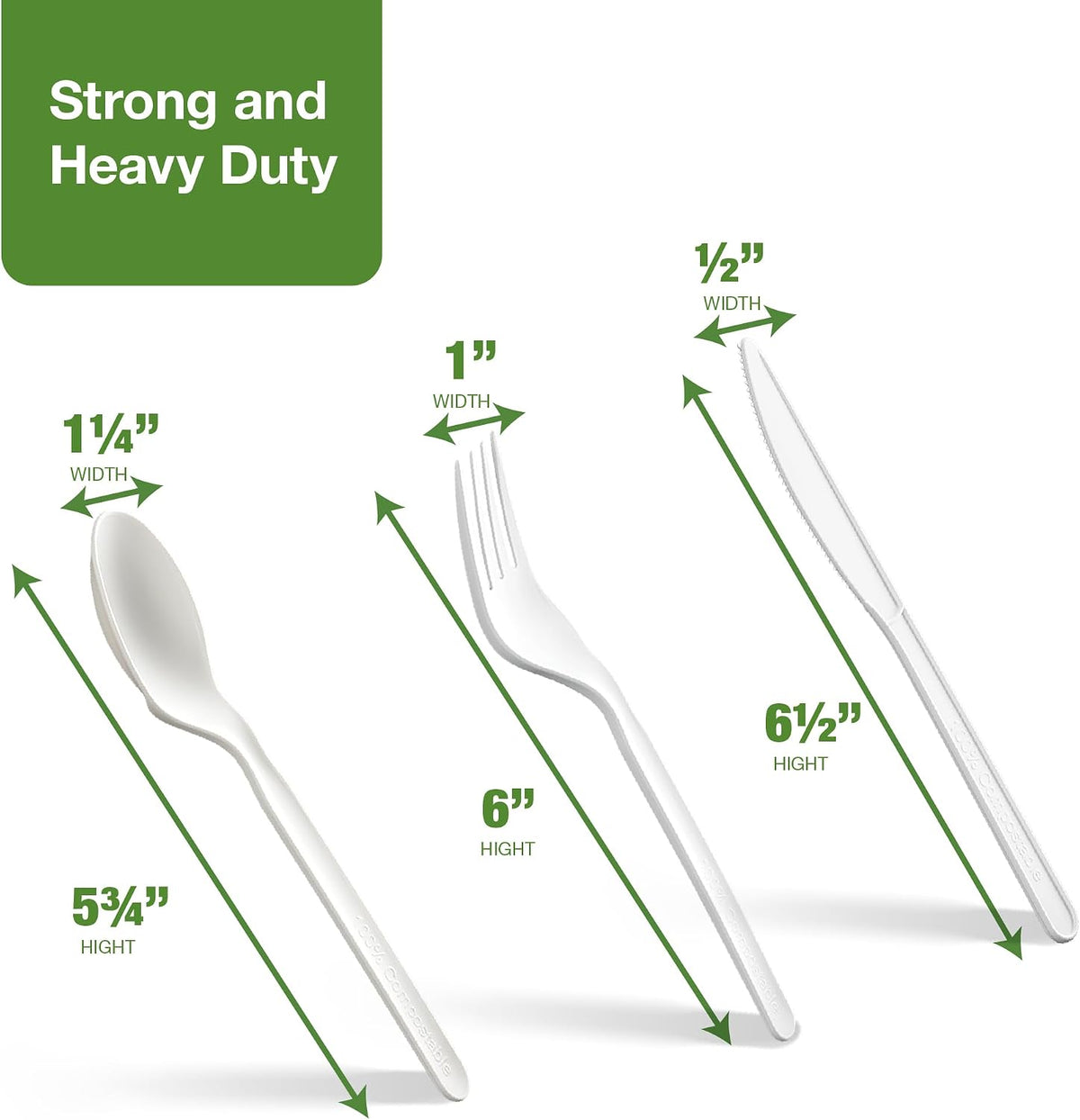 100% Compostable PLA Combo Cutlery Set 400 Pcs