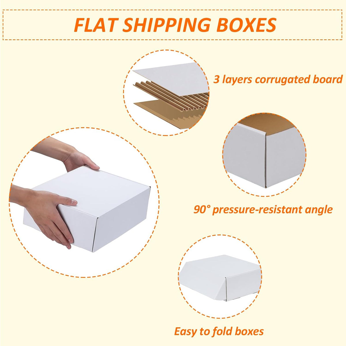 12x9x4 inches Shipping Boxes Set of 1, White Corrugated Cardboard Mailer Box for Packing, Mailing, Small Business