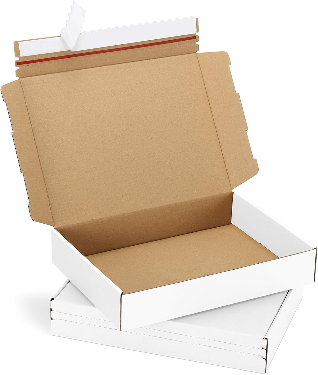 11x8x2 White Shipping Boxes Corrugated Box Mailers - 20 Pack Self Seal Cardboard Shipping Boxes for Small Business