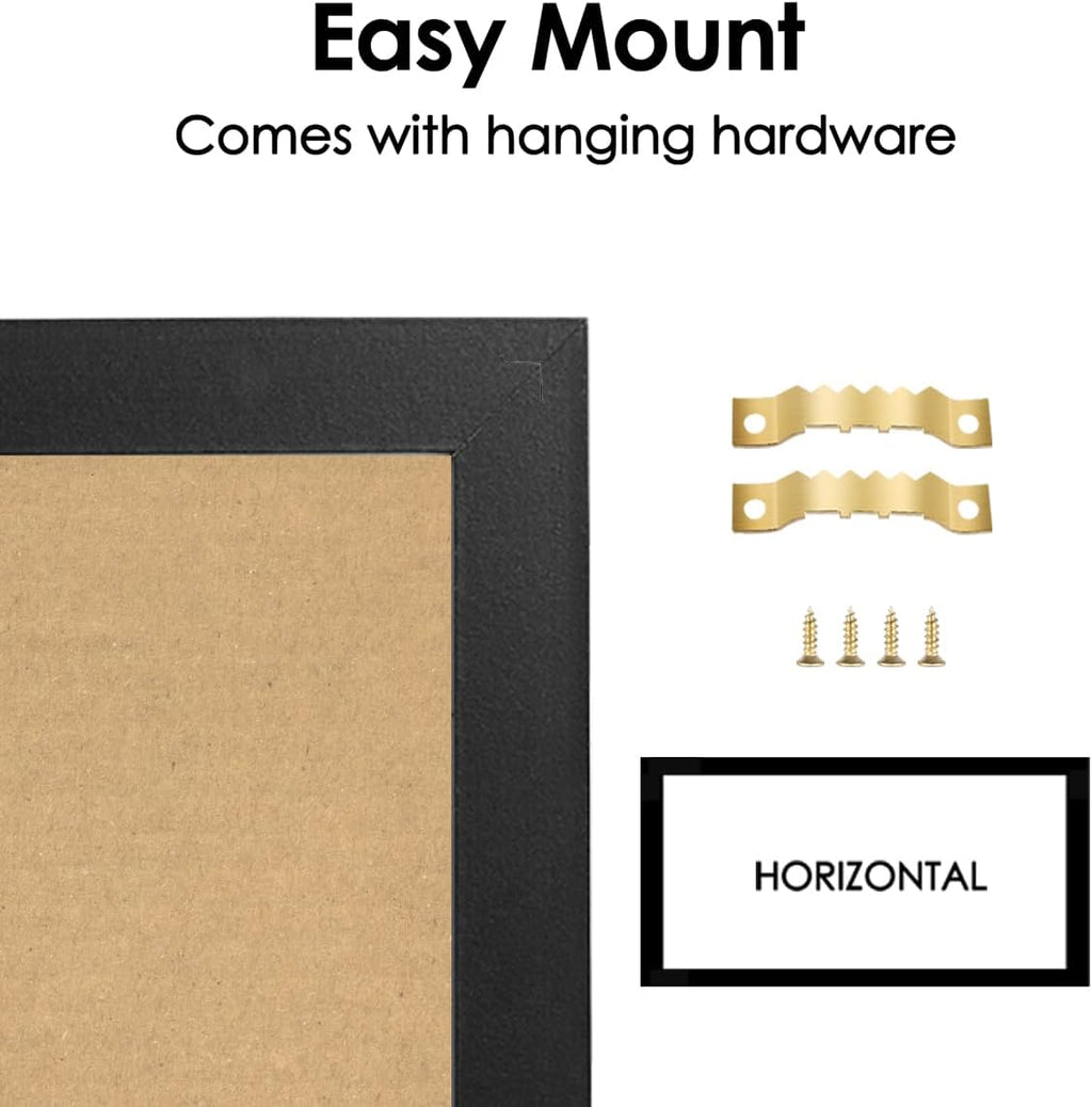 Magnetic Weekly Dry Erase White Board and Cork Board, Black Wood Frame，Magnetic Surface Whiteboard for Home Office