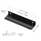 Matte Black Cabinet Handles Finger Edge Pulls 5 Inch CC 8 Pack