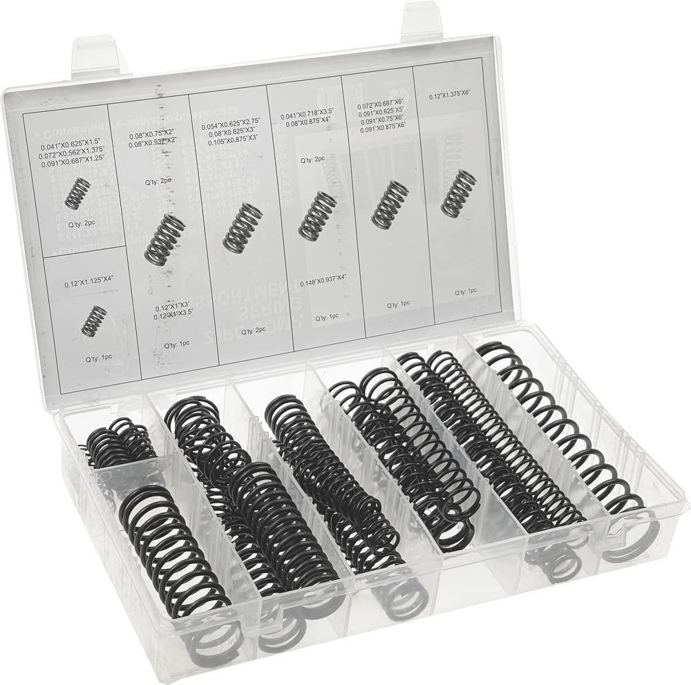 Large Compression Spring Assortment, Package of 29 Pieces