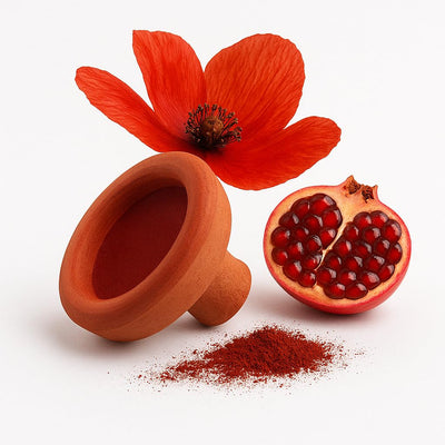 Aker Fassi Moroccan Clay Pot Lip Stain – Authentic Organic Lip & Cheek Tint, Long-Lasting Red Color, Buildable &