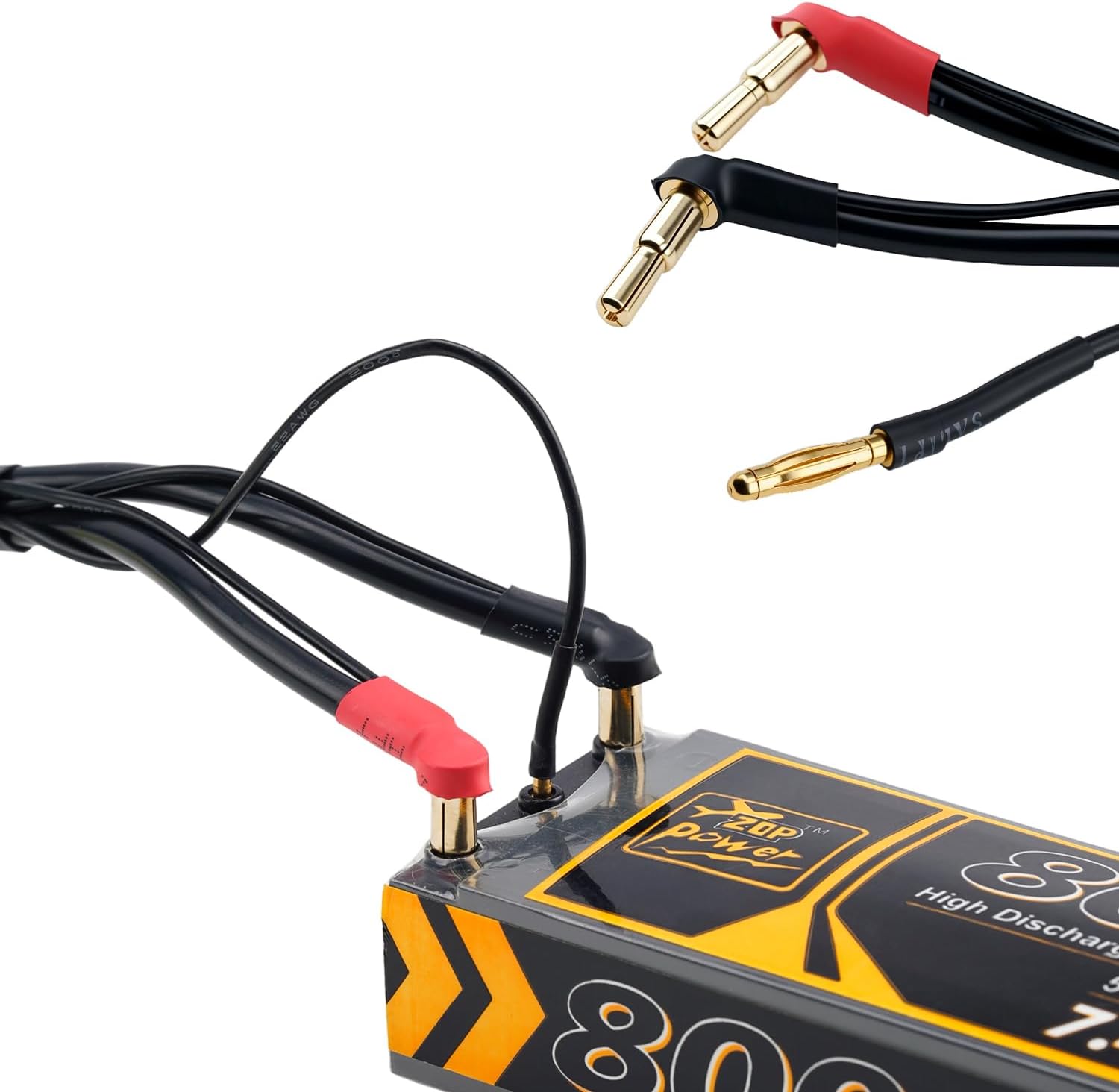 1PC 600mm 2S XT60 Lipo Battery Charging/Balance Cable Leads with 4mm/5mm Bullet Connector