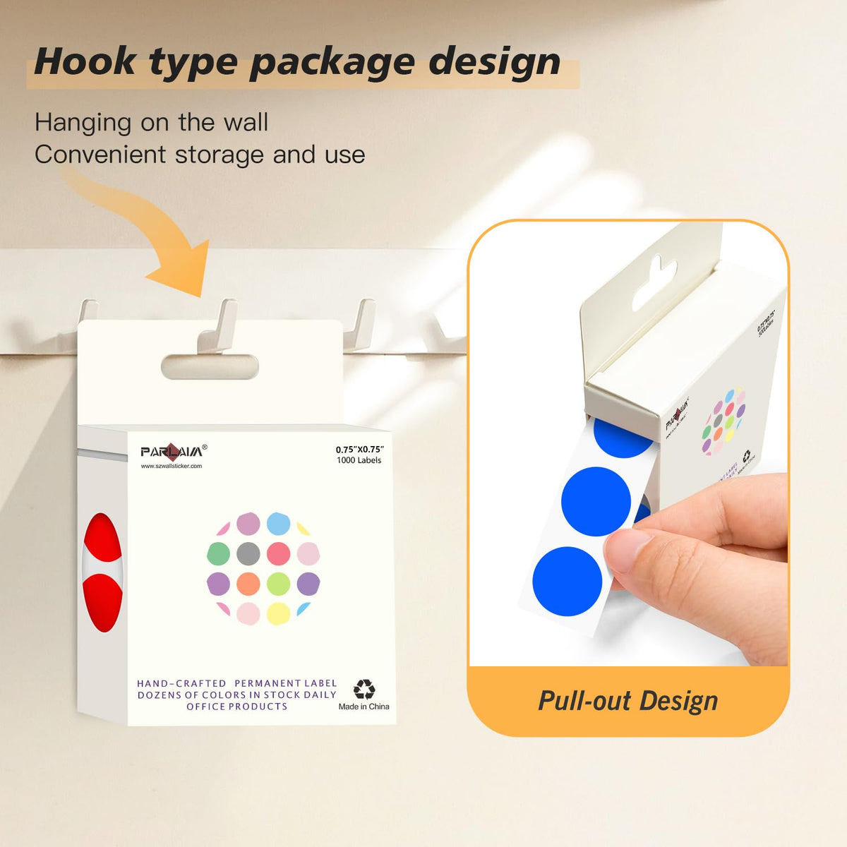 Red + Blue 0.75 inch Round Color Coding Circle Dots Labels in Box 2000pcs