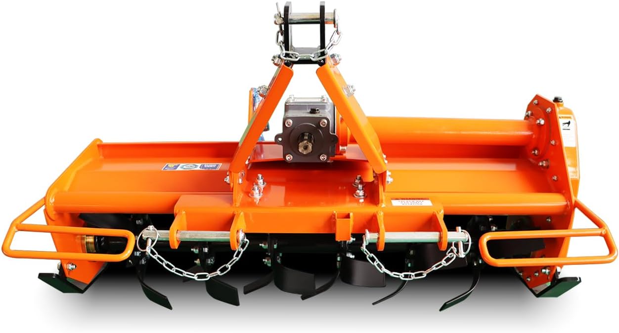 Attachments 3 Point 45" Rotary Tiller Attachment Fits Cat 1 Tractors, Single Speed PTO Driven Cultivator with a 540