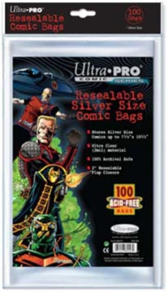 Resealable Silver Size Comic Bags (100 Acid Free Bags)
