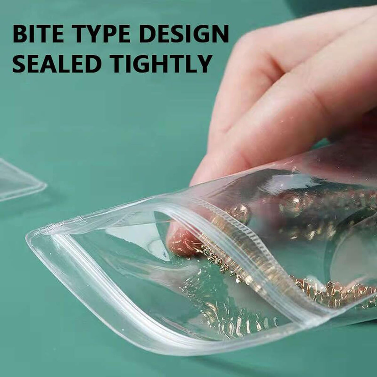 Small Plastic Bags, 100 Pcs Mini Baggies, Clear Plastic Jewelry Thick Self Sealing PVC Bags, Resealable Poly Baggies