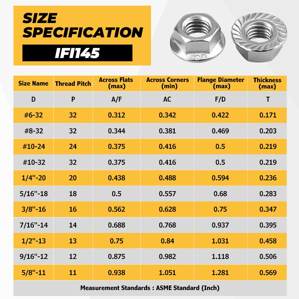 100pk #8-32 Flange Nuts, 304 Stainless Serrated Flange Lock Nuts
