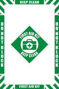 First Aid Keep Clear, Walk-On Floor Marking Kit with Smooth Non-Slip Surface, Configurable (Includes 12 X 12 Center