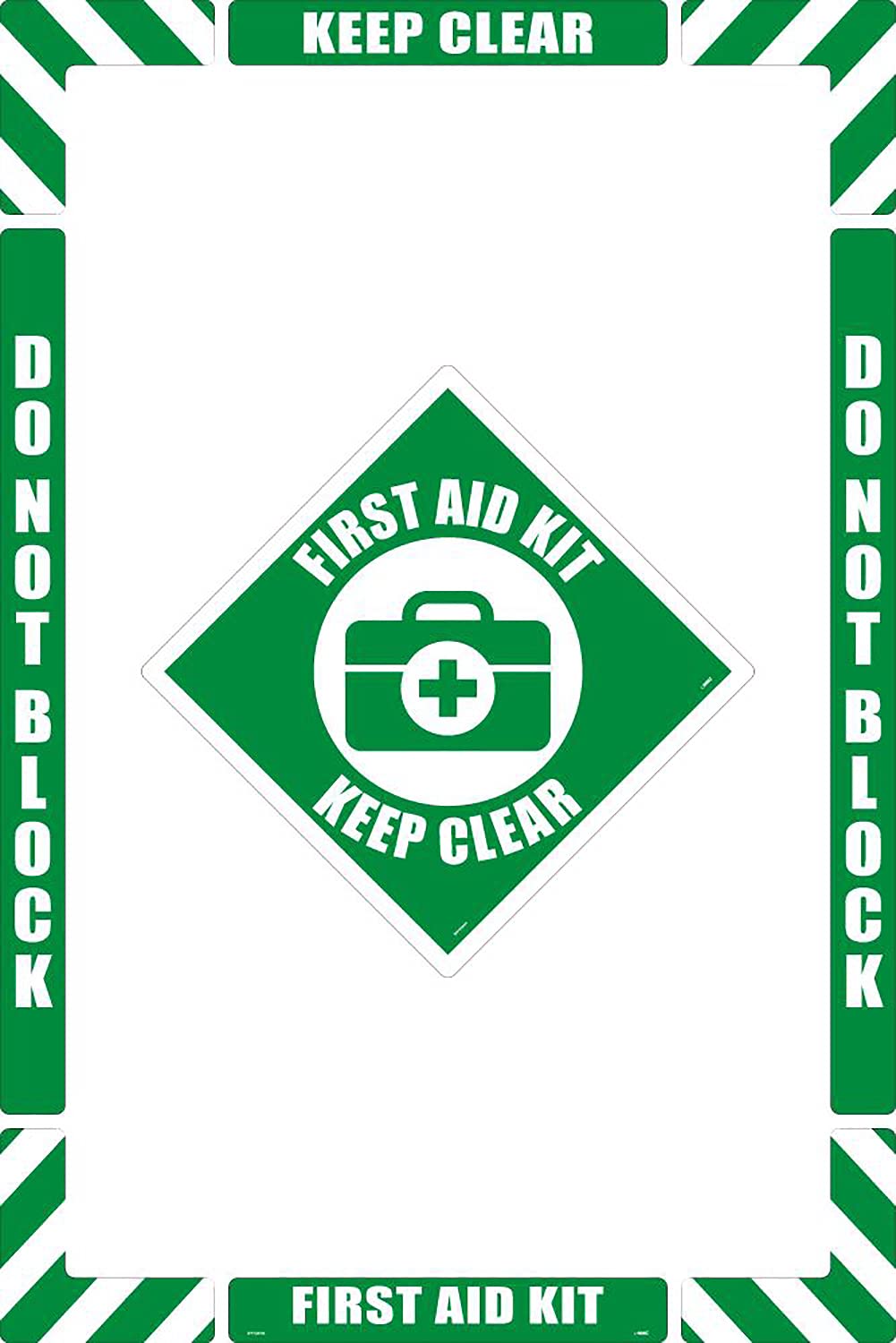 First Aid Keep Clear, Walk-On Floor Marking Kit with Smooth Non-Slip Surface, Configurable (Includes 12 X 12 Center