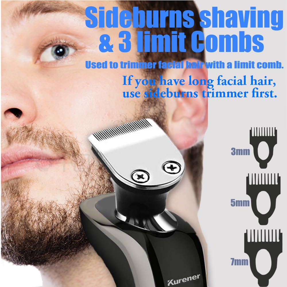 Electric Shaver Razor for Men Rechargeable 100% Waterproof Rotary for Shaving with Nose Trimmer Sideburns Trimmer