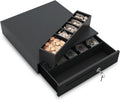 16-Inch Cash Drawer for Small Businesses, 5 Bill/5 Coin, Black | Pos Cash Register Drawer with Rj11/Rj12 Cable