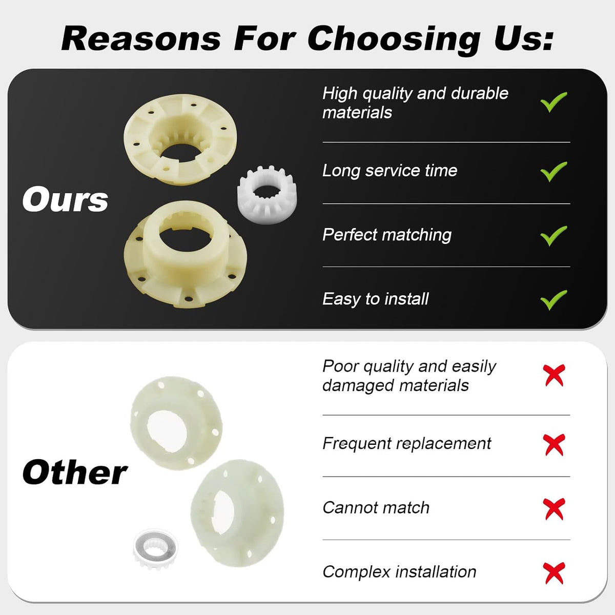 280145 W10820039 Washer Hub Kit Replacement Part Compatible for Whirlpool Kenmore Maytag Cabrio Bravo Oasis Washer W10118114 AP5985205 PS11723155 8545953 8545948