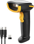 Bluetooth Barcode Scanner, 1D 2D QR Code Scanner Wireless with 2.4G, Bluetooth, and USB 3-in-1, 2600mAh Battery