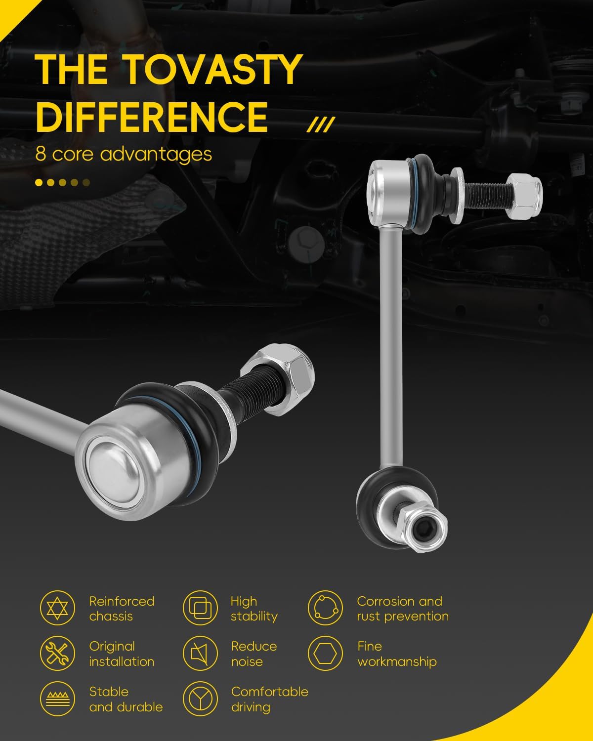 TOVASTY Front Sway Stabilizer Bar Links for Toyota Tacoma 2005-2023