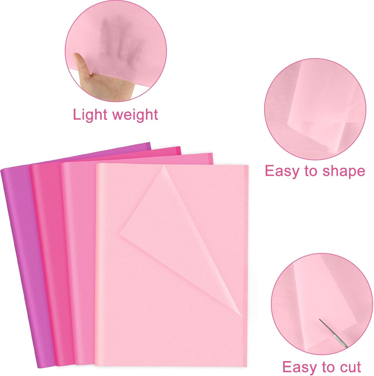 108 Sheets Assorted Pink Tissue Paper Set Gift Wrapping Paper