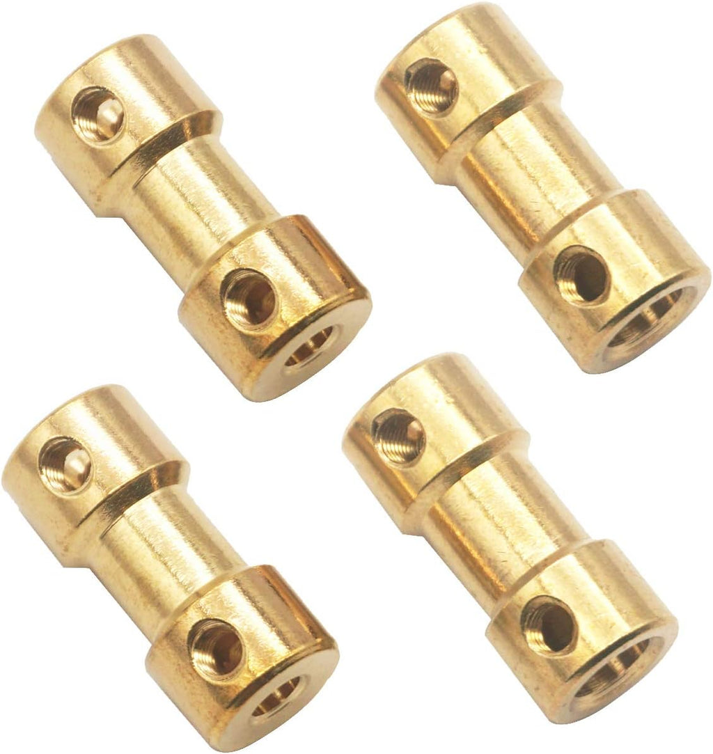 6Pack Vgoohobby Brass Motor Shaft Coupling Coupler Connector Sleeve Joint Adapter for RC DIY Airplane Boat Robot (2mm to 2mm)