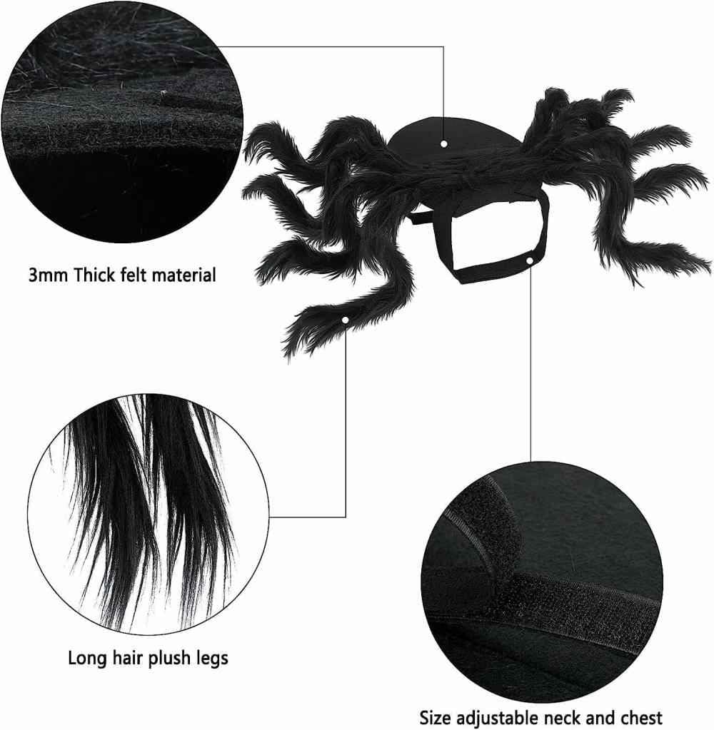 Spider Pet Costume for Halloween Cats & Small Dogs, Black