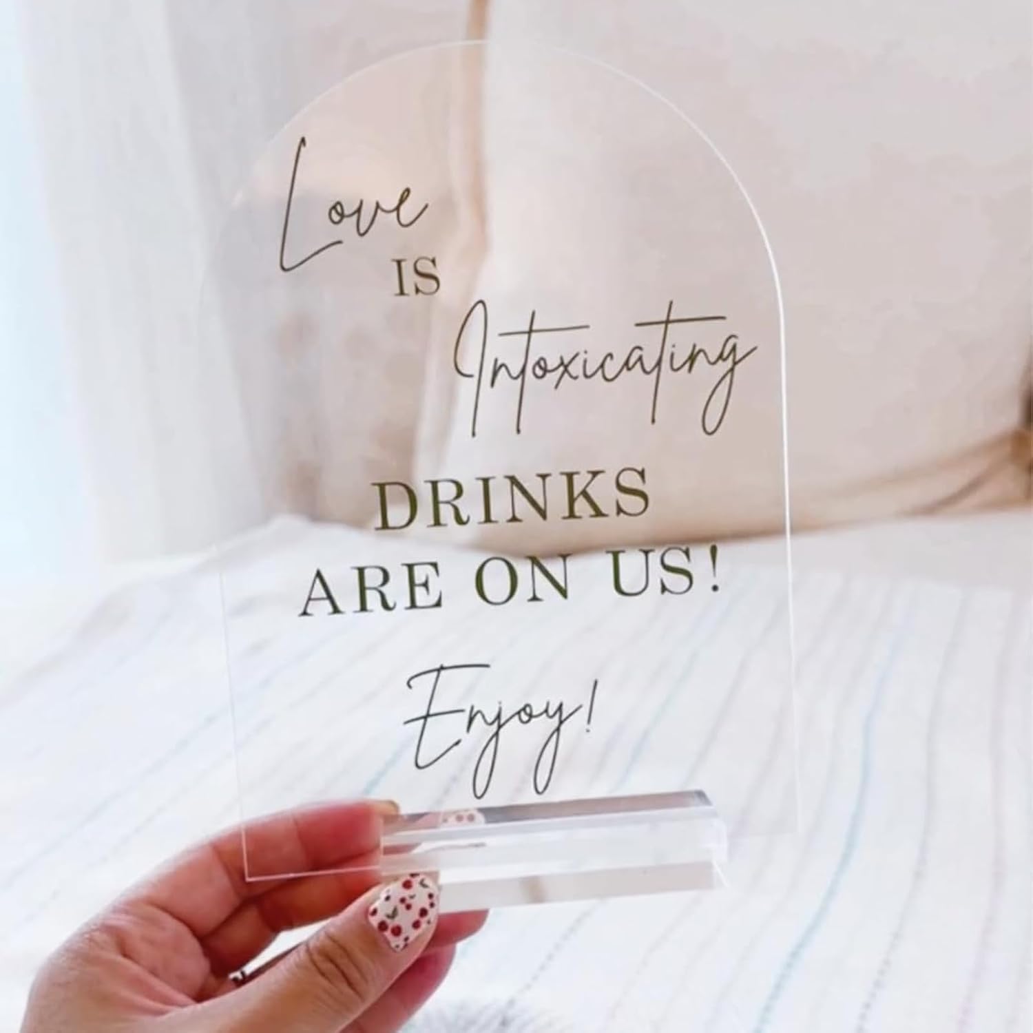 5x7 Inch Clear Arch Acrylic Sign with Stands, Clear Blank Sheets Table Signs with Holder, Arched Round Top Acrylic