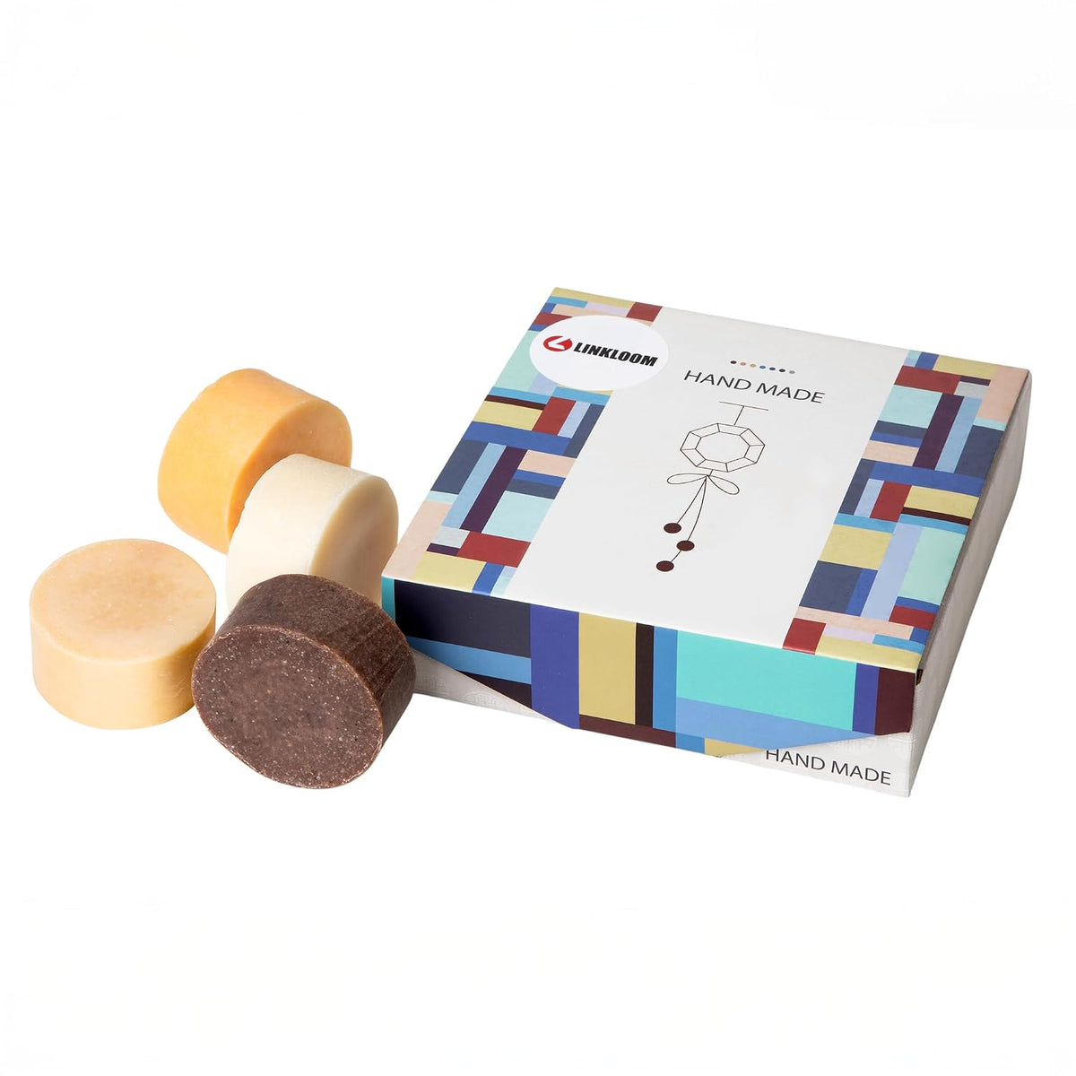 Handmade Natural Solid Dish Soap Bar, 4PCS in Korean Traditional Design GIft Box, Solid dish washing bar, Paprika