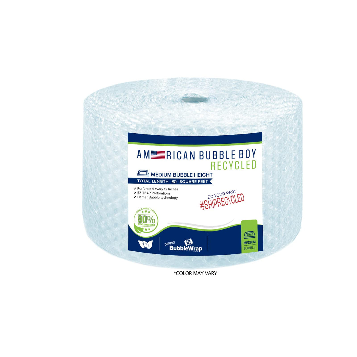 5/16 Medium Recycled Bubble Wrap - 1 Roll