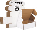 Shipping Boxes 25 Pack, Corrugated Cardboard Mailer Boxes for Small Business, Easy Fold Literature Mailers, Heavy