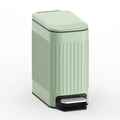 Slim Bathroom Trash Can with Lid Soft Close & Pedal, 1.6Gal, Green