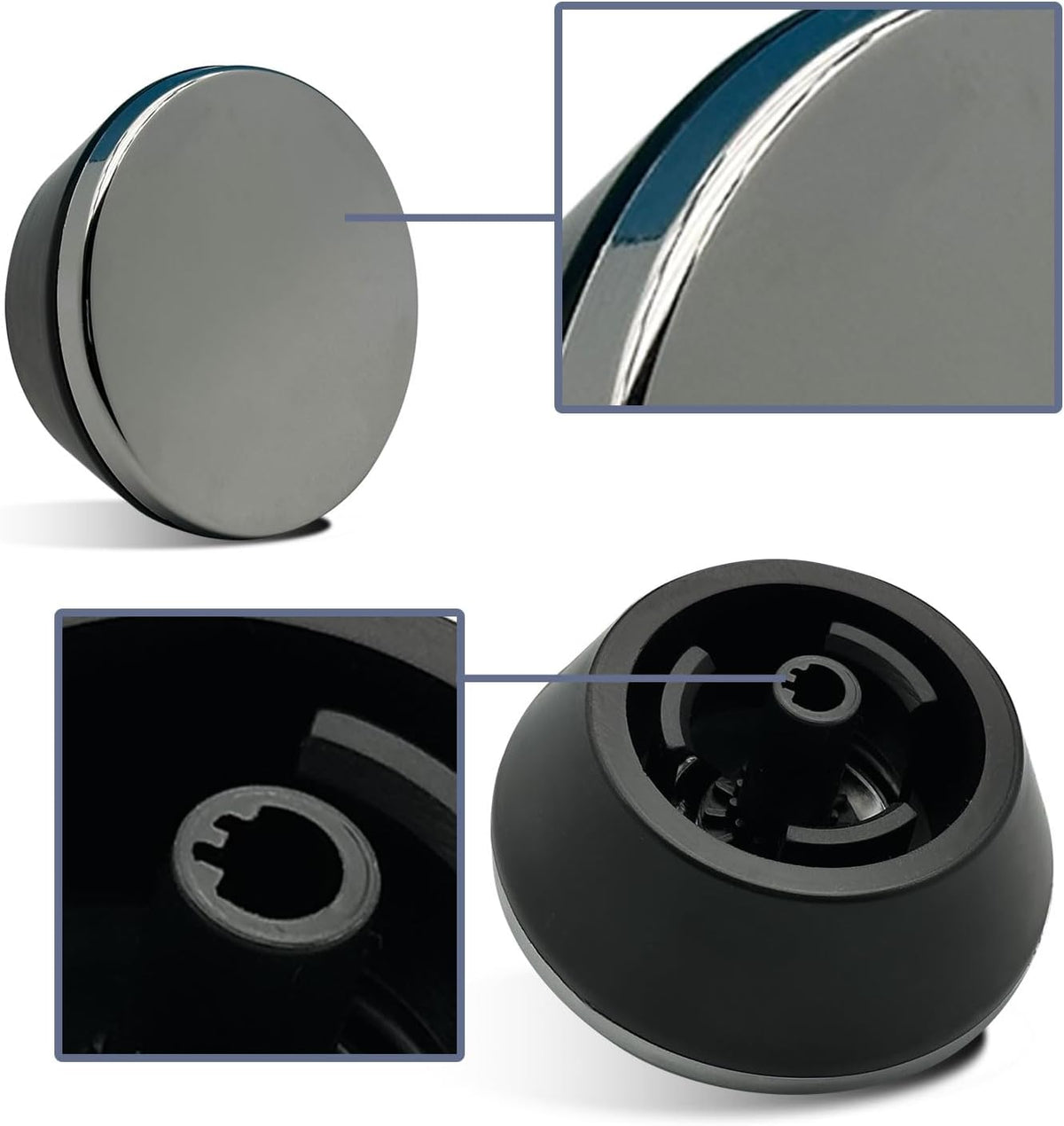 AEZ73913401 Knob Assembly Fits Washers and Dryers Chrome