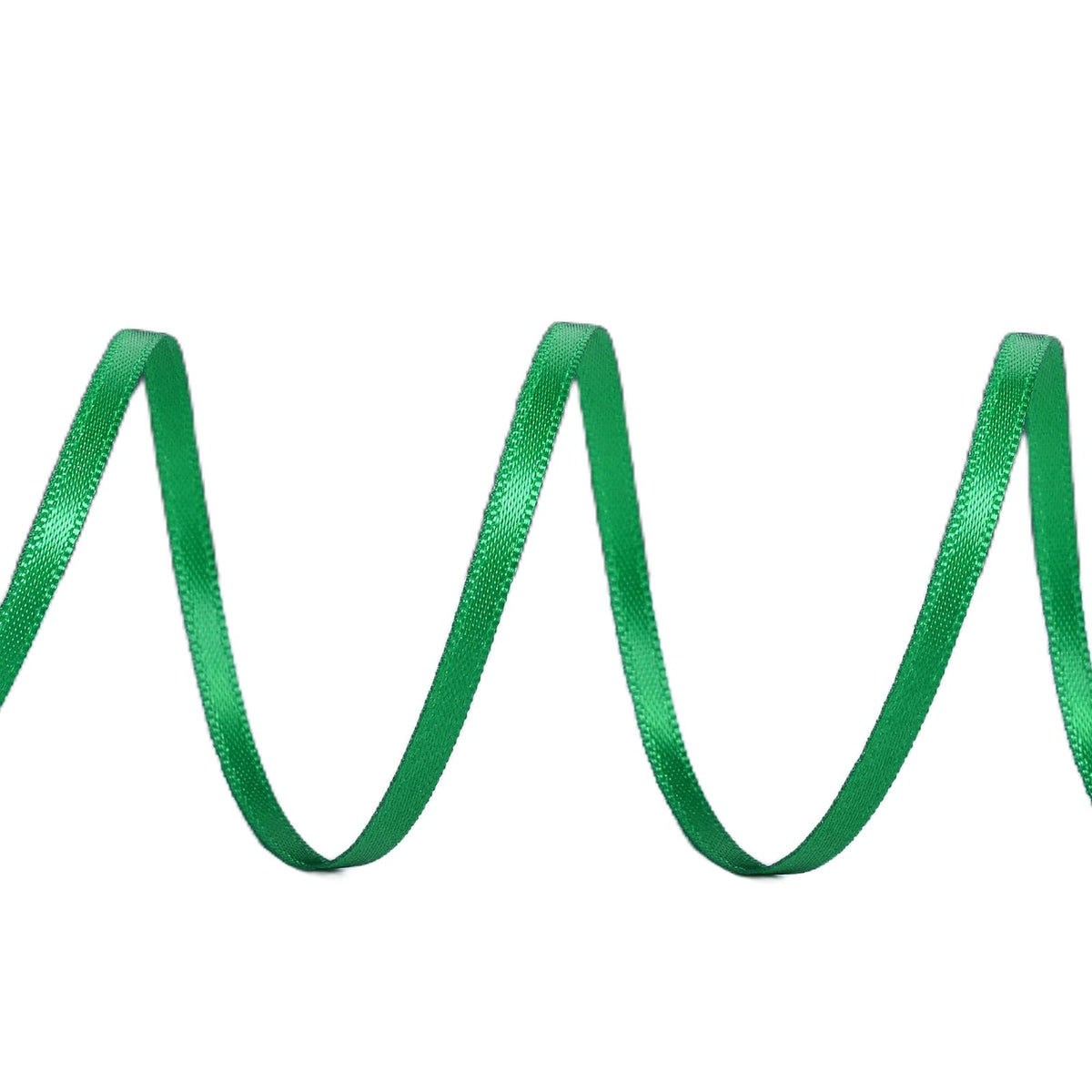 Green Double Faced Satin Ribbon 1/8 Inch Continuous 100 Yards