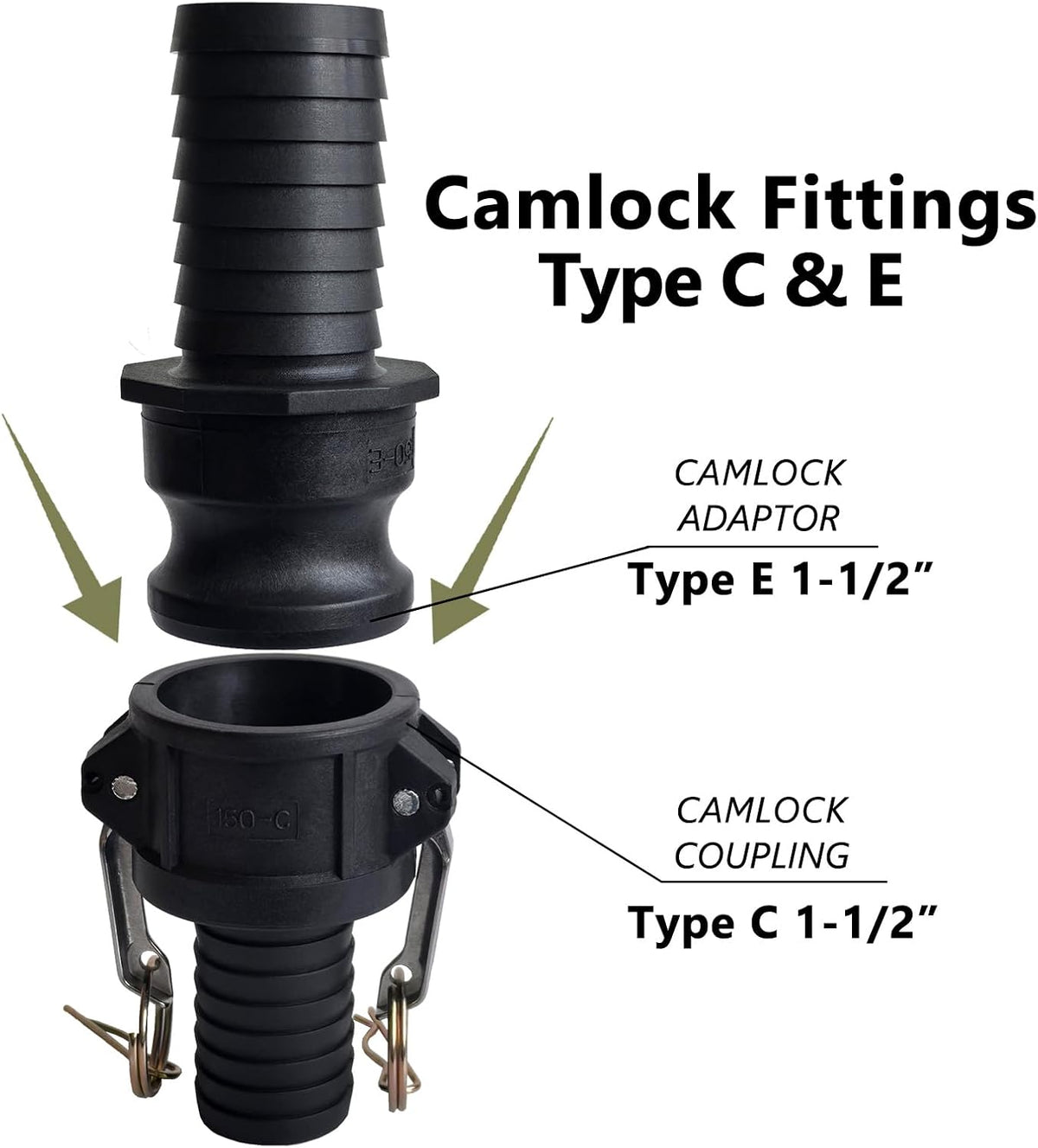 Camlock Fittings 1-1/2“ Type C & E Polypropylene Cam Groove Hose Fitting