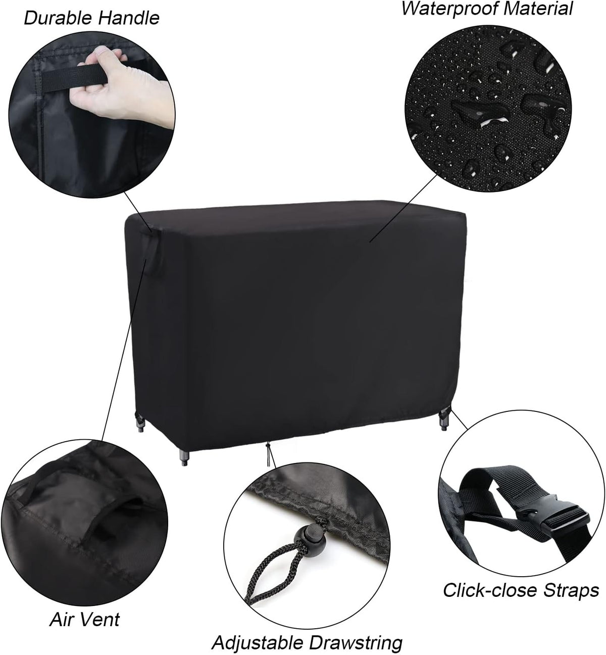 Outdoor Prep Table Cover Waterproof for Metal BBQ Cart Table 48x24