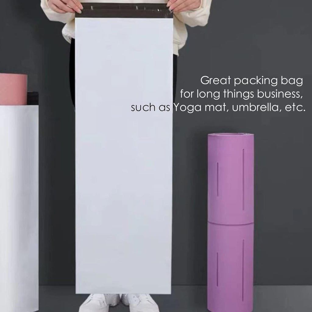 Poly Mailers Long Shipping Bags 6x25 Inch 50 Pack Envelopes Bag for Unique Items Storage Packaging, White Self