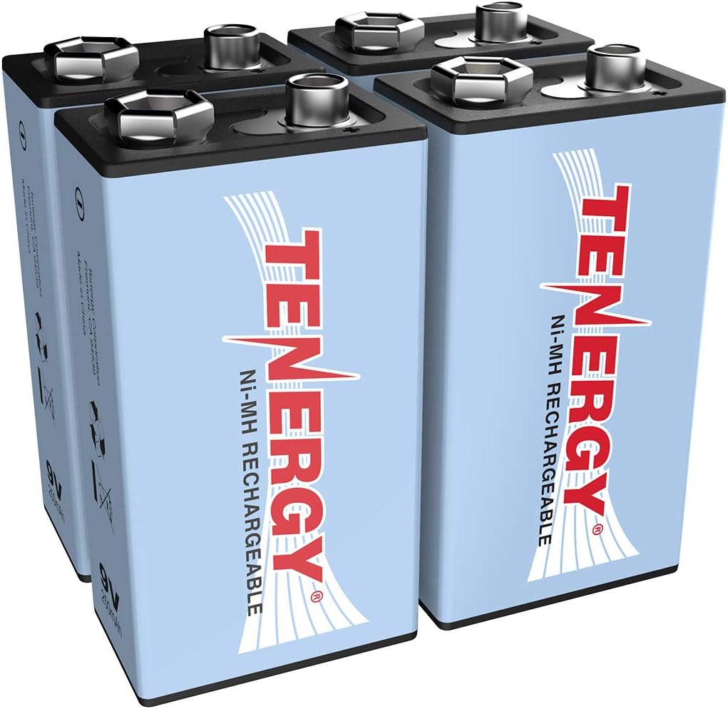 9V NiMH Battery, High Capacity 250mAh Rechargeable 9 Volt Batteries for Smoke Detector/Alarms, TENS Unit, Metal