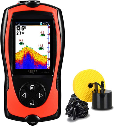 Portable Fish Finder Handheld Kayak Fish Finders Wired Fish Depth Finder Sonar Sensor Transducer for Boat Fishing Sea