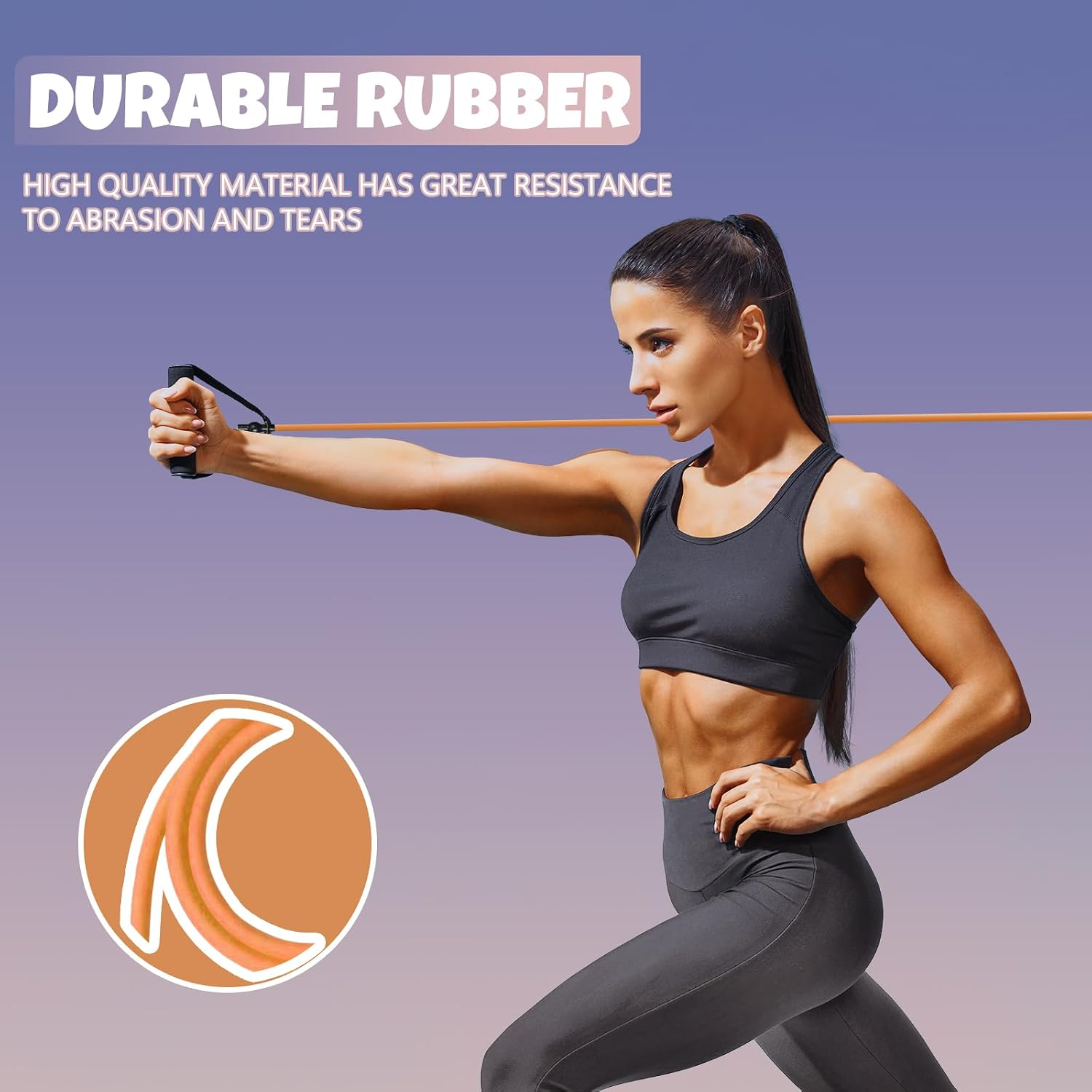 Single Resistance Bands with Handles Door Anchor for Home Gym | Door Anchor, Workout Guidance included, Exercise