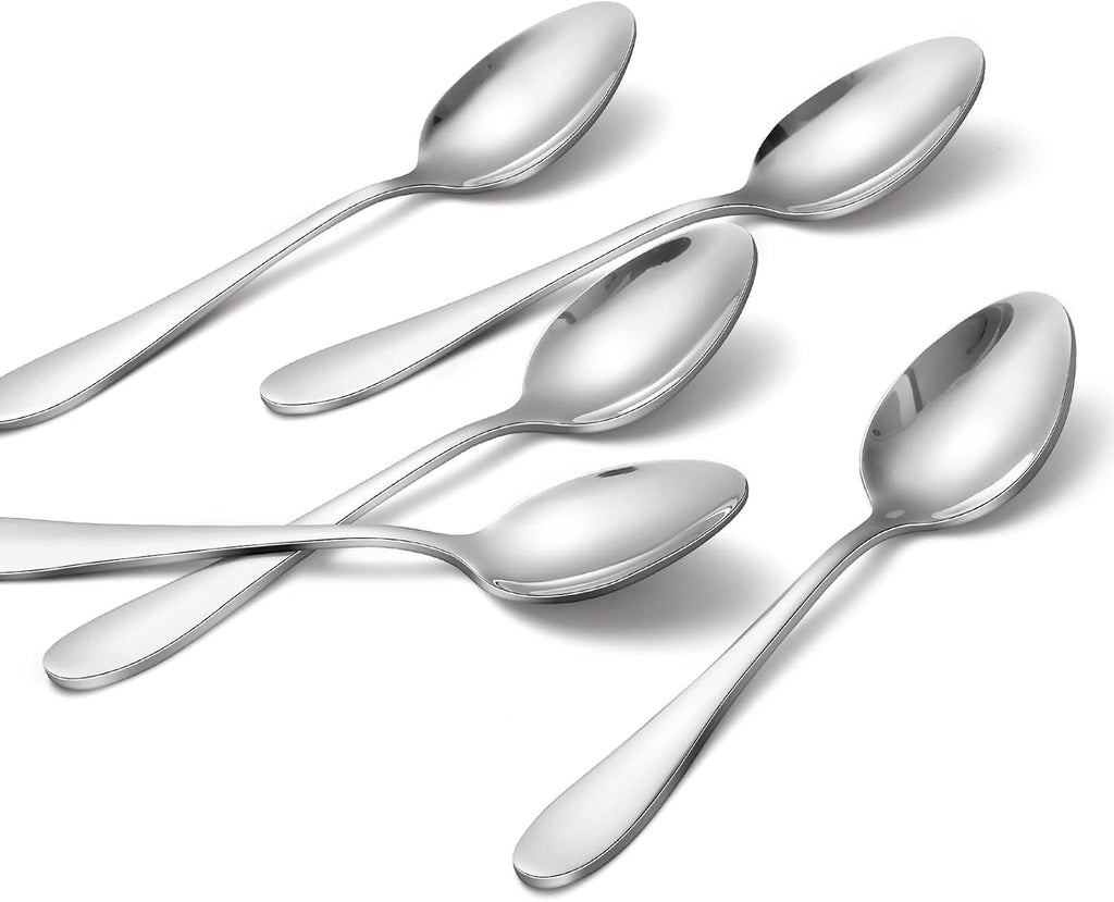 16-Piece Stainless Steel Teaspoons - Spoons Silverware Set for Home, Kitchen or Restaurant, Mirror Polished