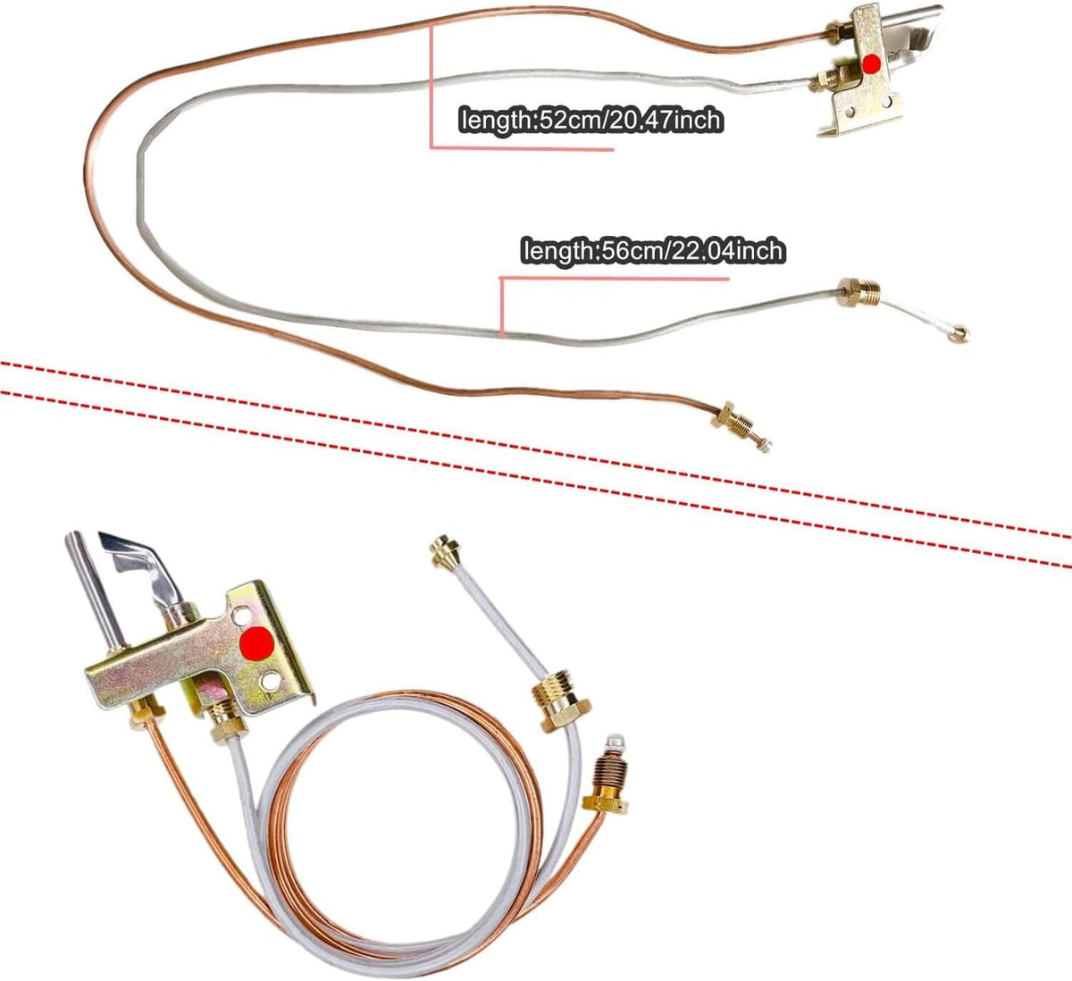 Water Heater Pilot Assembely For Tubing LP Propane Gas, Includes Pilot Thermocouple kit, 24" Water Heater Replacement Parts Fits Many Water Heaters On The Market
