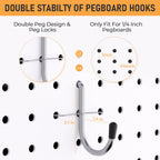 48x36 Inch Metal Peg Board Kit 1/4" Pegboard Hooks Accessories