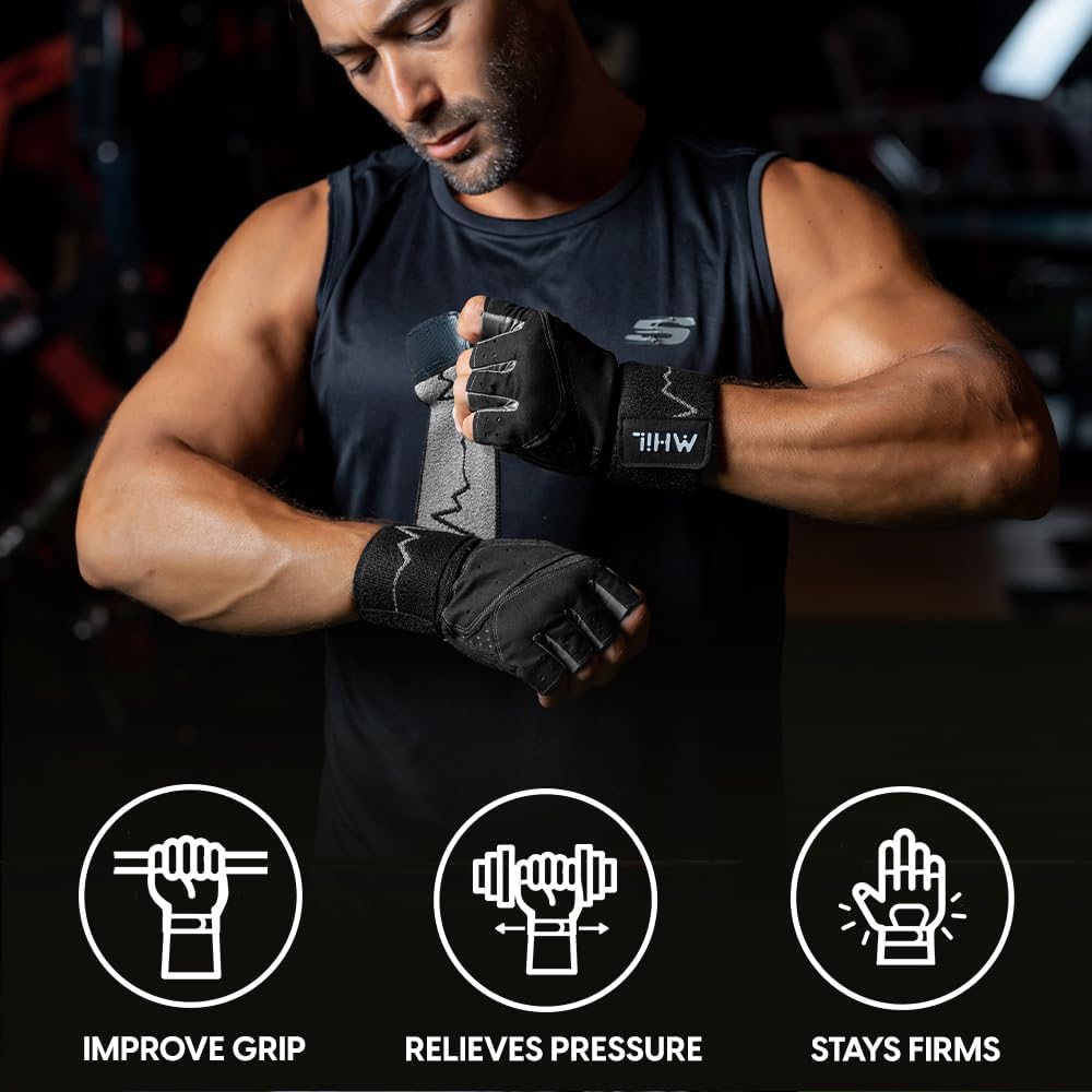 Workout Gloves for Men – Comfortable Gym Gloves for Men with Enhanced Grip for Safety and Hand Protection – Weight