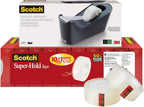 Tape Dispenser Value Pack w Super-Hold Tape, Black Dispenser