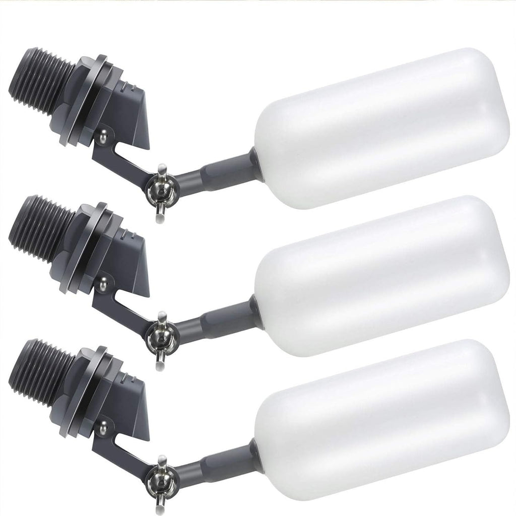 Blulu 3 Pack Float Valve 1/2 Inch Automatic Fill Float Valve, Dark Gray