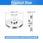 uxcell 2Pcs Single Groove Pulley, 10mm Fixed Bore 80mm Outer Diameter Aluminum Alloy Mechanical Belt Pulley with Hex Wrench for 6mm PU Round Belt