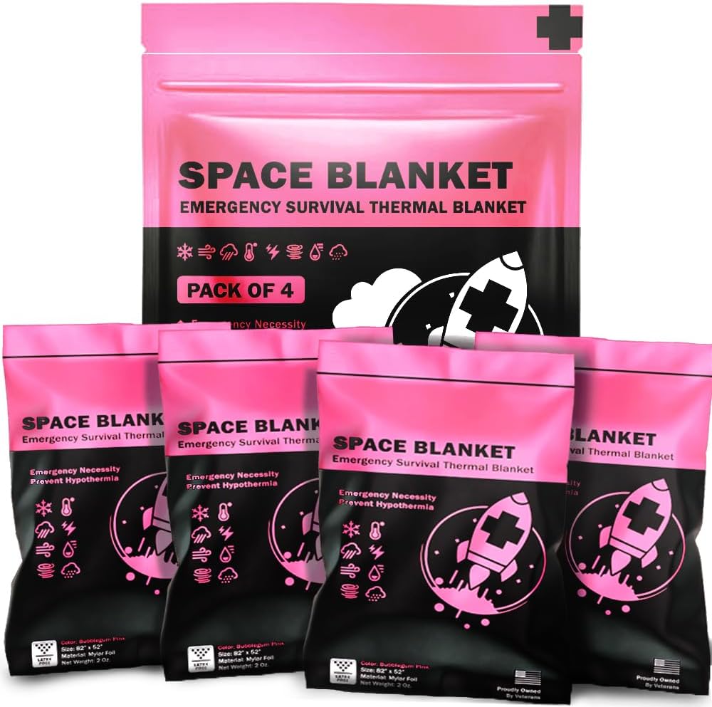 Survival Emergency Mylar Thermal Blankets -Space Blanket Survival kit Camping Blanket Perfect for First Aid