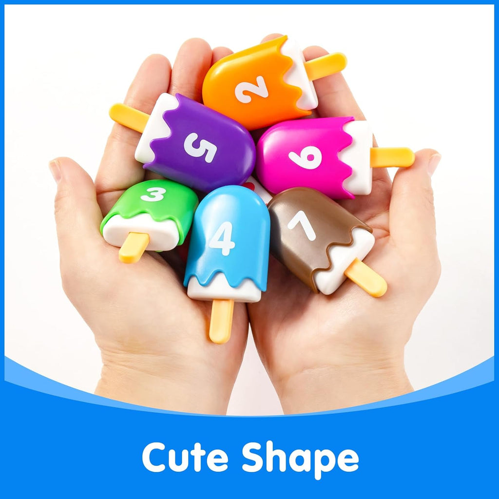 Mini Number Pops 1-10 – Fun Number Matching Toys for Toddlers | Ice Cream Counting & Recognition Math Games for