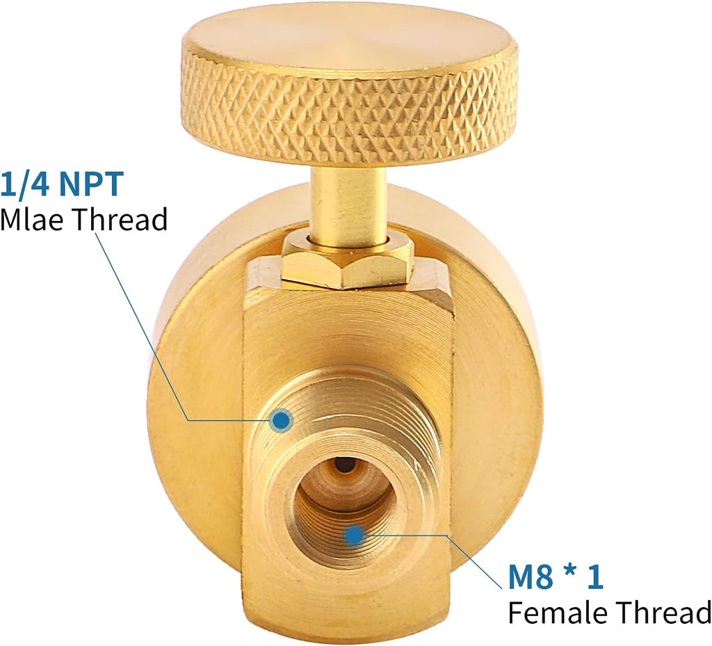 1LB Brass Propane Needle Control Valve with 1/4’’ NPT Male Thread